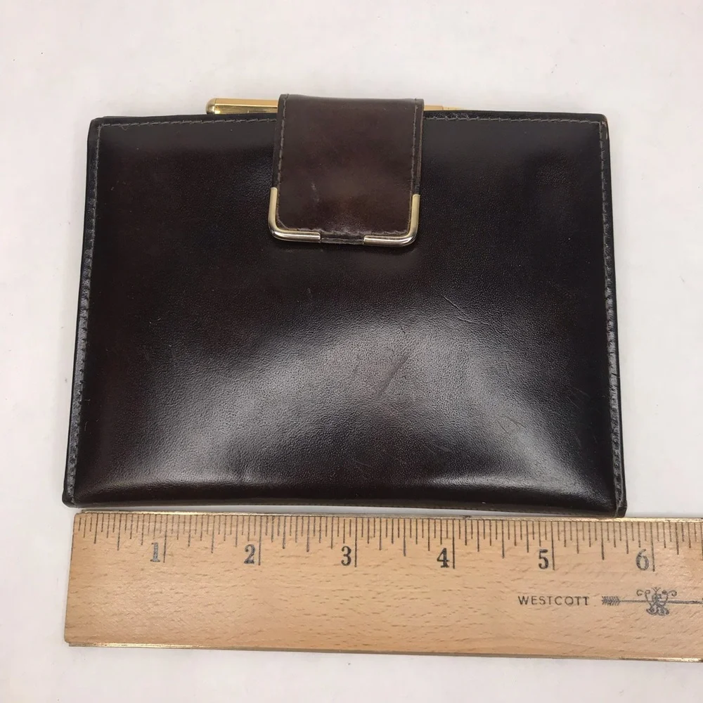 Vintage Bosca Brown Calfskin Leather Travel Wallet Organizer Pencil